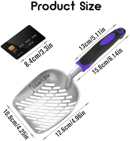 Cat Litter Scoop -Metal Cat Litter Scoop-Upgrade Sturdy Mesh Scooper - Mesh Shovel-Easy to Clean - Suitable for Cat Litter Box -Purple-More - Image 2