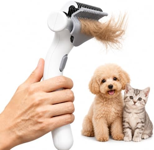 Undercoat Rake for Dogs & Cats, Self-Cleaning Deshedding Grooming Tool - Image 2