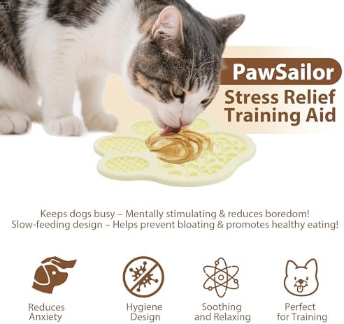 Lick Mat for Dogs and Cats, Slow Feeder Mats with Suction Cups - Bathing, Grooming and Training, Anxiety Relief Feeding Pad,Dishwasher-Safe Yellow - Image 7