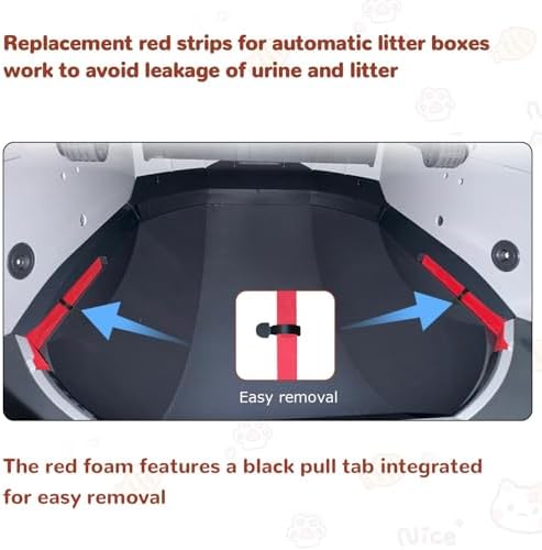 Foams Compatible with Els Pet Litter Box, 12-Pack Red EVA Anti-Spill Strips, Precision Laser-Cut Seal for Self-Cleaning Cat Litter Box to Prevent Litter Spilling - Image 2