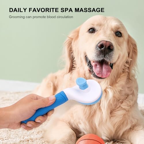 Aogeili Self‑Clean Slicker Brush for Dogs, Cats & Rabbits, 7.87 x 4.13 in - Image 2