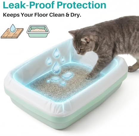 40Pcs Cat Litter Box Liners Cat Litter Bags for Large Litter Tray Disposable Litter Box Liners Durable Cat Litter Box Bags for Easy Cleanup - Image 6