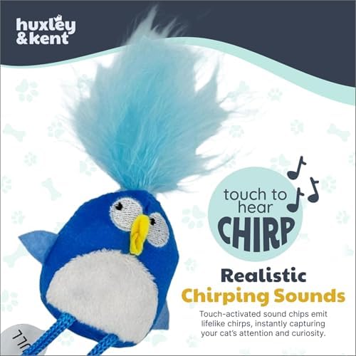 Huxley & Kent Chirpy Interactive Catnip Cat Toy, Bluebird - Image 7