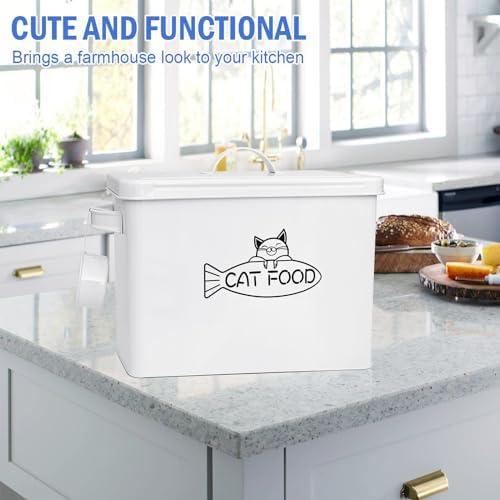 Vumdua Large Dog and Cat Food Storage Container, Farmhouse Pet Food Storage Containers with Lid and Dry Food Scoop, Durable Airtight Cat Container 12-13 lbs Capacity, Great Gift for Pet Owners - Image 6