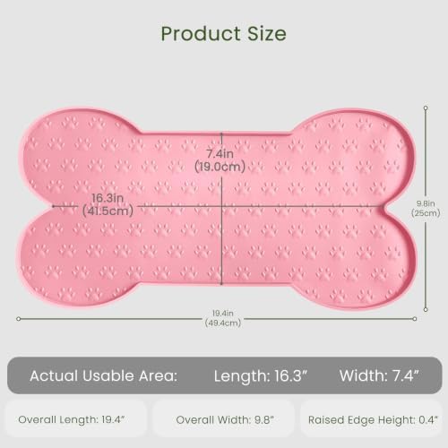 PWTAA Dog Food Mat Anti-Slip Silicone Dog Bowl Mat Thicker Pet Placemat Waterproof Cat Feeder Pad with Raised Edge Puppy Kitten Feeding Mats Suitable Small Medium-Sized Dogs Cats Eating Tray - 2PCS - Image 2