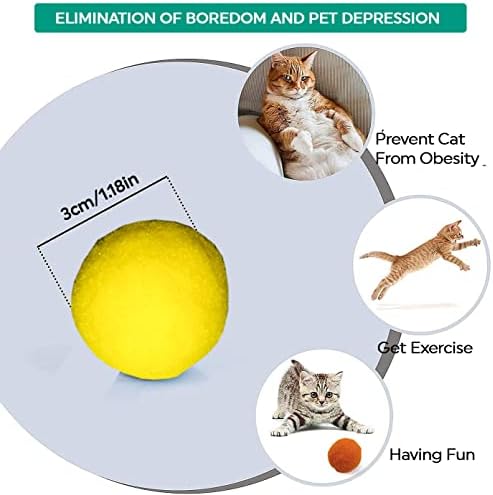 Premium Soft Pom Pom Balls for Kittens - Lightweight, Interactive, Assorted Colors - Plush Toy for Kitten Training and Play - Pet Products for Cats (1.2 Inches 30 Balls) - Image 7