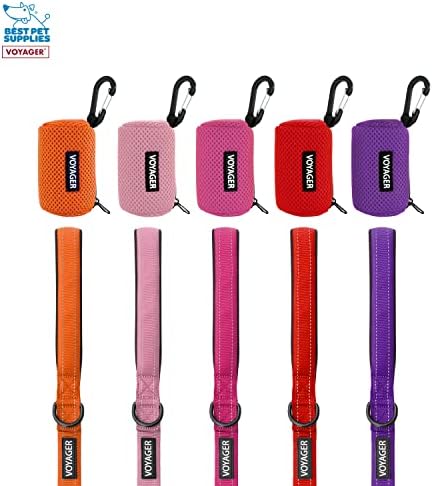 Best Pet Supplies Dog Poop Bag Holder Leash Attachment with Reusable Dispenser for Travel, Walking, Park, and Outdoor Use, Durable with Clip-On - Lime Green, Pack of 2, Mesh Dispenser w/30 Bags - Image 6