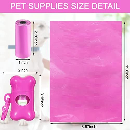Teling 3000 Count Dog Poop Bags with 3 Dispensers, Hot Pink - Image 2