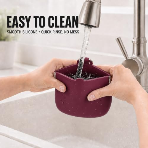 1 Cup Silicone Dog Treat Pouch, Dog Training Treat Bag, Burgundy - Image 7