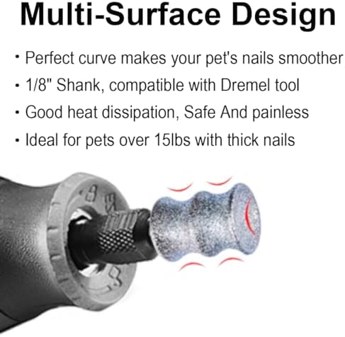 Dog Nail Trimmer Tools for Dremel - Paws Grooming & Smoothing for Medium Large Dogs - 1/8" Dog Nail Grinder Attachment (2XL) - Image 2