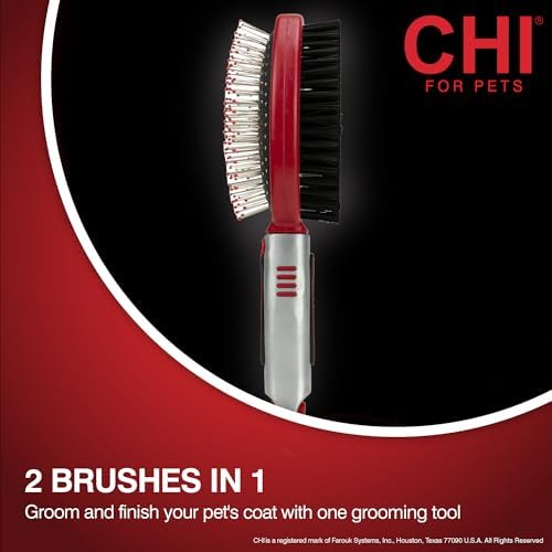CHI for Dogs Double-Sided Pin and Bristle Dog Brush, 2-in-1 - Image 2
