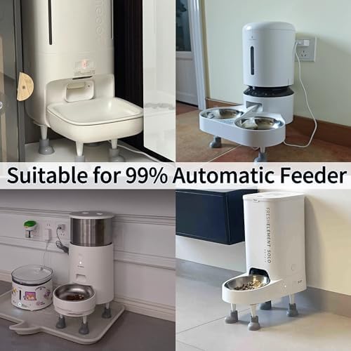 Pet Food Stand for Cats and Dogs Neck Health, Elevated Cat Feeding Station for 99% Automatic Pet Feeder & Water Dispenser - Image 2