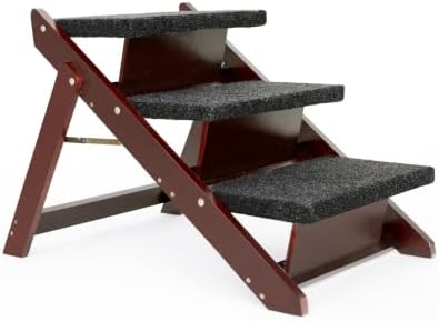 Wooden Dog Stairs & Ramp for Small Medium Dogs & Cats (Brown) - Image 7
