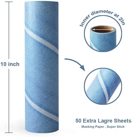 Leo Large 10-Inch Wide Lint Roller Refills 6 Rolls 300 Ultra-Wide Sheets for Lint Removers Household Cleaning Easily Remove Pet Hair Dust and Debris from Floors Carpets and Furniture - Image 2