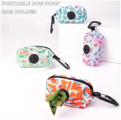 Soft Mesh Design Dog Poop Bag Holder for Leash with Carabiner Clip - Image 2