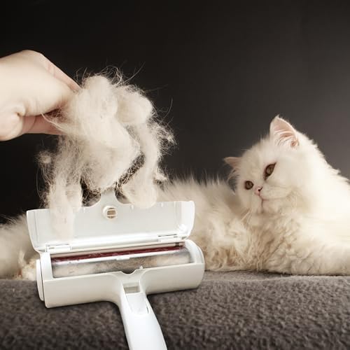 Pet Hair Remover Roller - Lint Roller for pet Hair - Self Cleaning Dog & Cat Hair Remover - Remove Dog, Cat Hair from Furniture, Carpets, Bedding, Clothing and More. White - Image 2