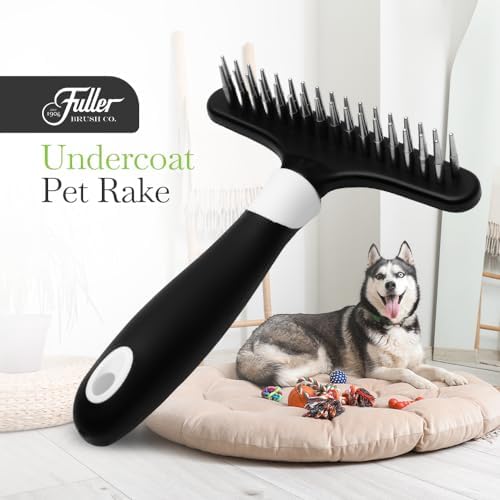 Fuller Brush Undercoat Pet Rake - 33 Sturdy Tapered Steel Pins Inset into Polypropylene Head - Ergonomically Designed Rubberized Handle - Reduce Tangles, Remove Loose Undercoat for Shed-Free Groom - Image 2