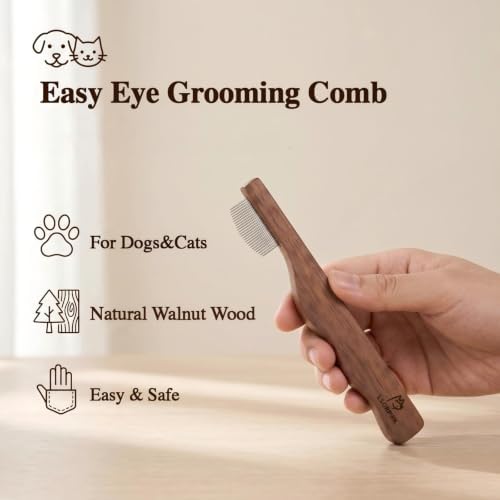 Walnut Wood Eye Comb for Pets, Professional Tear Stain Removal Tool - Image 7