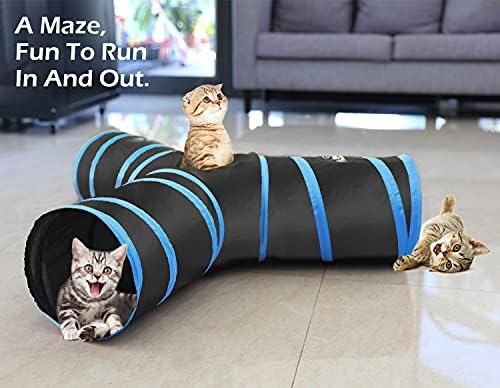 Pawaboo Cat Tunnel, Cat Tunnels for Indoor Cats, 3-Way Foldable Cats Tube - Image 7