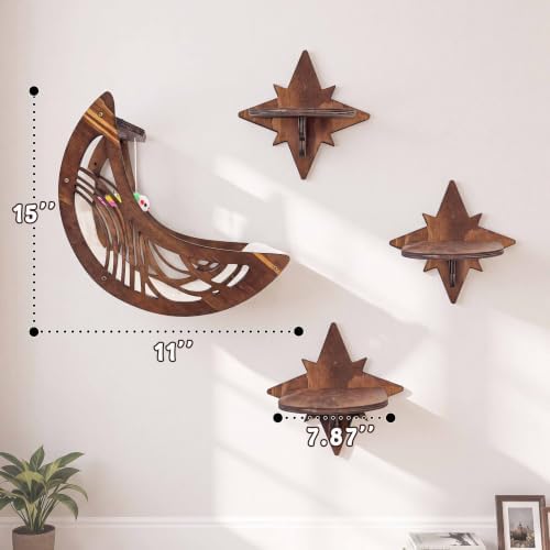 Moon & Star Cat Wall Shelves, Modern Cat Wall Furniture for Indoor Cats - Image 7