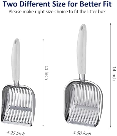 WePet Cat Litter Scoop, Aluminum Alloy Sifter, Kitty Metal Scooper, Deep Shovel, Long Handle, Poop Sifting, Kitten Pooper Lifter, Durable, Heavy Duty, for Litter Box - Image 2