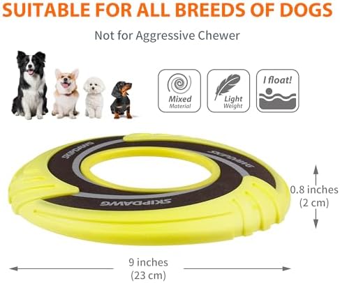 SKIPDAWG Interactive Tug Toy, Flying Disc Water Toy Non-Toxic Light TPR/Nylon Fabric, Pet Training and Outdoor Exercise Toys for Dogs, Diameter 9 Inches - Image 2