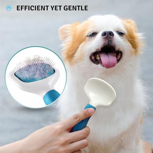 Poodle Pet Bundle - Dematting Fur Rake Comb Brush Tool with Steel Safety Blades for Detangling Matted or Knotted Undercoat Hair and Slicker Brush for Small and Large Dogs Pet Hair Remover - Image 7