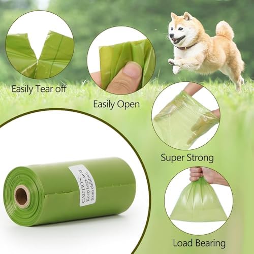 Dog Poop Bags Rolls with 1 Dispenser 270 Count (18 Rolls, 15 Bags per Roll), Leakproof, Unscented, Includes Leash Clip, Thick Strong, 8.5"W x 11.5"L - Image 6