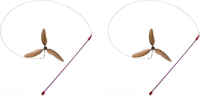 GoCat Da Purr-Peller Cat Toy, A Feather Propeller That Spins as it is Guided Through The Air (2-(Pack))