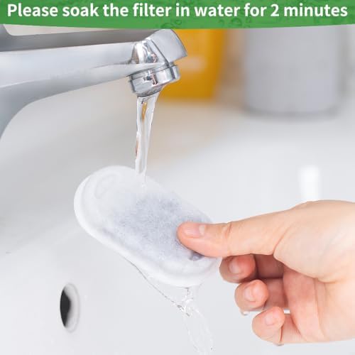 Cat Water Fountain Filter 16 pc for Stainless Steel 108oz/3.2L& 67oz/2L Automatic Pet Water Dispenser Fountian Replacement Filter,Carbon Filter Plus Sponge Foam Filter (White, 8 filters & 8 sponges) - Image 6