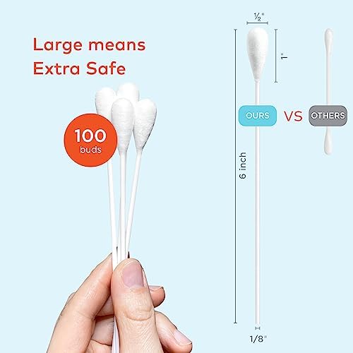 ARCA PET Cotton Swabs for Dogs and Cats - Cat & Dog Ear Cleaner Long Cotton Swab - Extra Large Cotton Head, Cat & Dog Ear Cleaning Kit for Puppies, Multipurpose Pet Cotton Swabs (Extra Large 100 Buds) - Image 7