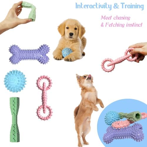4-Pack Teething Toys Dog Chew Toys for 2-8 Months Puppy,Mix Color - Image 6