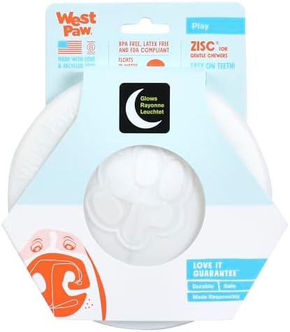 WEST PAW Zogoflex Zisc Dog Flying Disc, High Flying Aerodynamic Disc for Dogs Puppy – Lightweight, Floatable Disc for Fetch, Tug of War, Catch, Play – Doubles as Food/Water Bowl, Small 6.5", Glow - Image 2