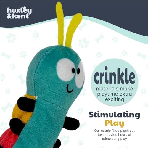 Huxley & Kent Plush Cat Toy - Interactive Catnip Toy for Cats & Kittens - Soft with Crinkle & Catnip - Fun Indoor Play - Caterpillar - Image 7