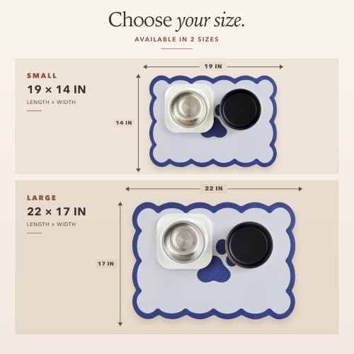 Scalloped Dog Feeding Mat, Navy Blue, 17" X 22” - Image 7