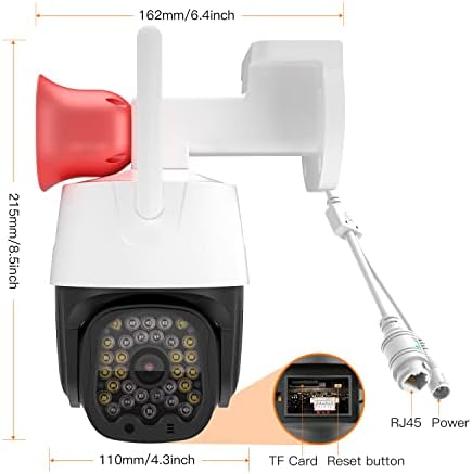 VSTARCAM 3MP Security Camera Outdoor,Home Camera Security, Outdoor WiFi Camera with 2.5-Inch High-Decibel Speaker, 360° PTZ Camera, Motion Detection,Two-Way Audio,Siren, Color Night Vision 01 - Image 7