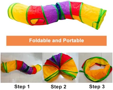 Cat Tunnel, Cat Tunnels for Indoor Cats, S-Shape Foldable Cats Cave - Image 2