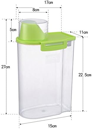 Pet Food Storage Container with Graduated Cup and Seal Buckles Food Dispenser for Dogs Cats (Green) - Image 2