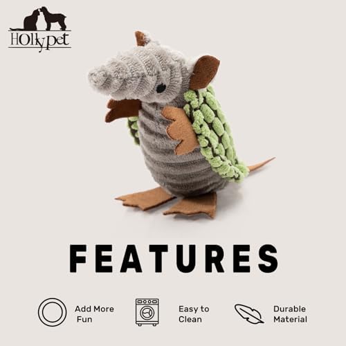 Hollypet Armadillo Squeaky Puppy Dog Toys for Small Medium Dogs, 6" - Image 5