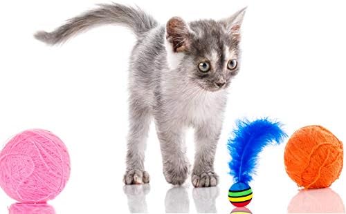 PET SHOW 5 Pack Cat Toy Balls for Indoor Cats 1.4inch with Feathers - Image 7