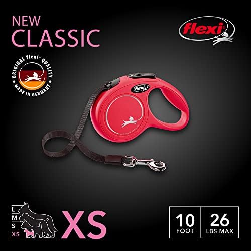 FLEXI® Classic XS Tape Retractable Dog Leash, 3-Finger Grip, 10 ft - Red - Image 2