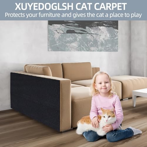 Cat Scratch Mat 120"x15.8", Cat Scratch Pad, Cat Couch Protector (Black) - Image 7