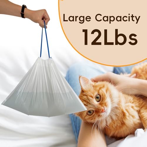 100 Counts Cat Litter Box Liners Bag Fit For MW-SC01/MW-SC02/MW-LR01 Automatic Self Cleaning Cat Litter Box, Waste Bags, 18" x 12.6"Heavy Duty Replacement Trash Bags with Drawstring - Image 6