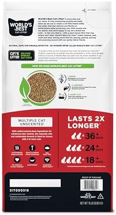 World's Best Cat Litter, Multiple Cat, Unscented, Odor Control, 15 lb Bag - Image 2