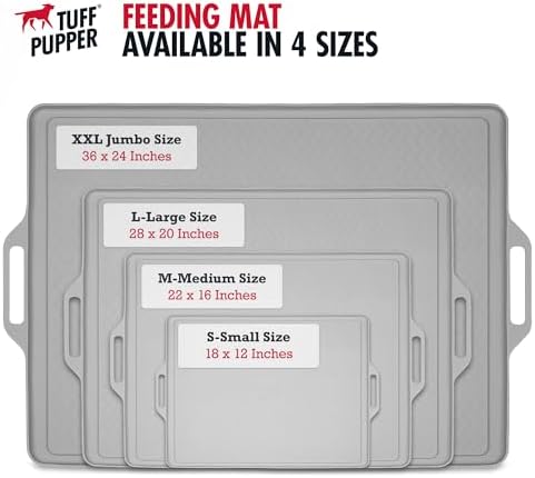 Tuff Pupper 18x12 Small Dog Feeding Mat for Food and Water | Dog Food Mats for Floors | Waterproof Dogs Water Bowl Mats | Dogs Placemats Pet Food-Mat | Silicone Feeding Mat for Cats and Cat Bowls - Image 6
