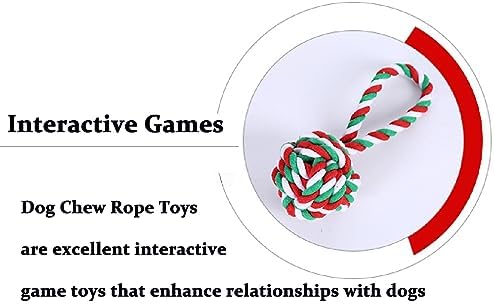 Dog Chew Toys, Christmas Dog Ball Rope Toy Set of 2 - Image 7