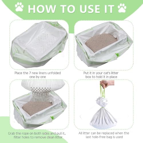 42Pcs Sifting Cat Litter Box Liners with Holes (37" x 18") - Image 2