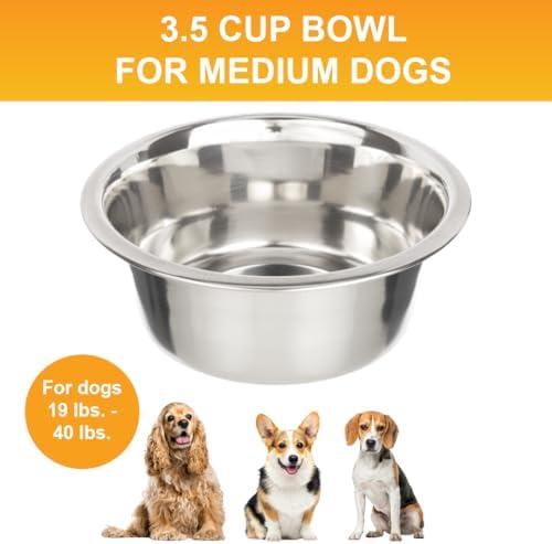 Neater Pet Brands 3.5 Cup (28 oz.) Stainless Steel Dog Bowls, Set of 2 Neater Feeder Replacement Bowls (Medium Deluxe Model), Dog Food Bowl & Water Bowl, Dishwasher Safe Metal Dish for Medium Dogs - Image 2