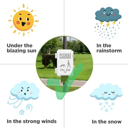 Dog Poop Bag Dispenser, Waterproof Outdoor Dog Bag Dispenser Holds Up to 8 Rolls of Waste bags, Outdoor Wall, Stake, Pole, Fence Mounted (only dispenser) - Image 2