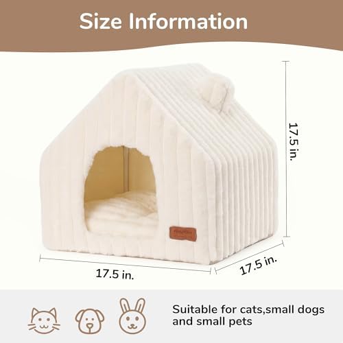 FUKUMARU Cat Bed Cave, Enclosed Washable Covered Dog Bed with Support Frame - Image 7